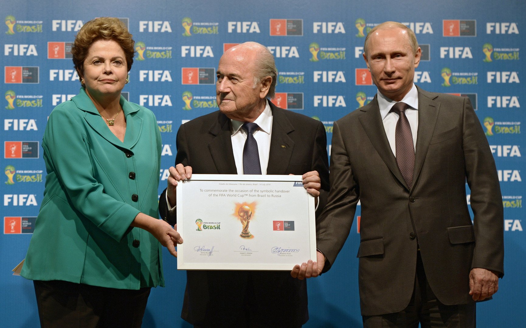 الرئيس بوتين في المباراة النهائية لمونديال البرازيل 2014