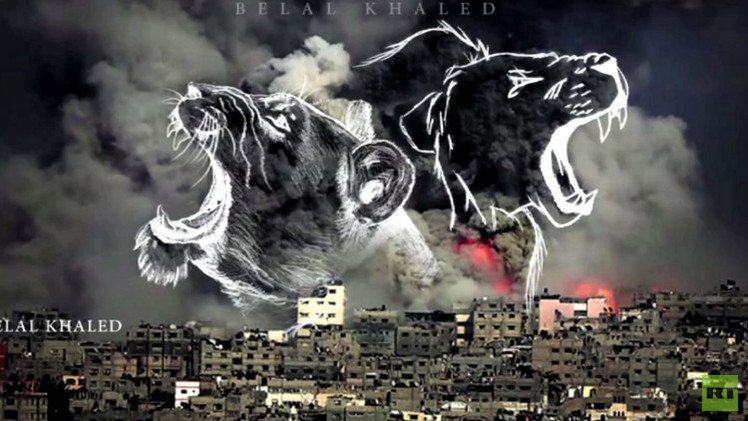 دخان غارات إسرائيل.. فن فلسطيني