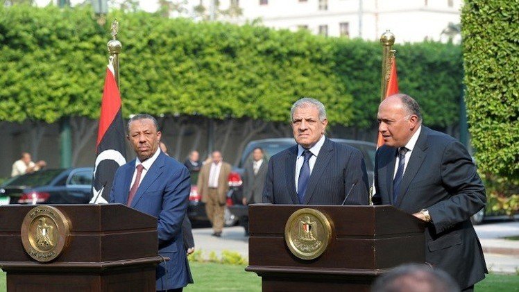 الثني يطلب مساعدة القاهرة ومحلب يؤكد دعم مصر 