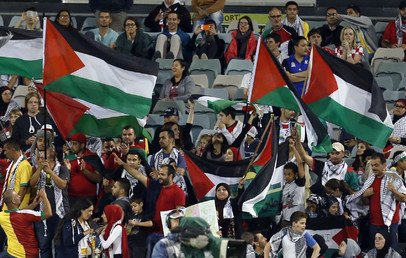 جماهير المنتخب الفلسطيني أثناء مباراته أمام العراق