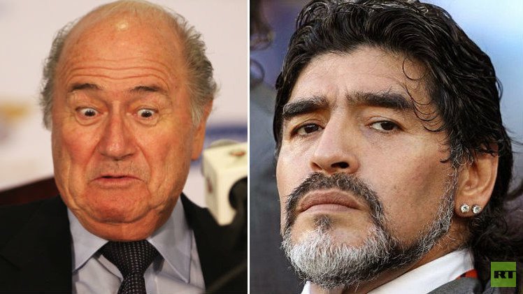 مارادونا يهاجم بلاتر ويدعم الأمير علي بن الحسين