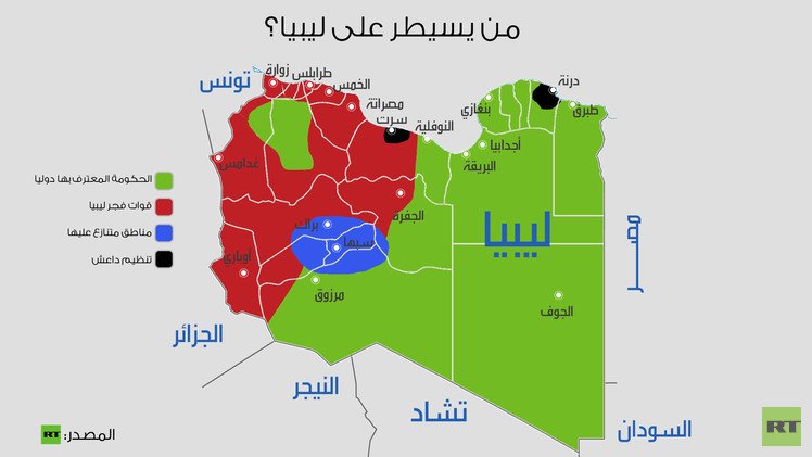 إنفوجرافيك: من يسيطر على ليبيا؟