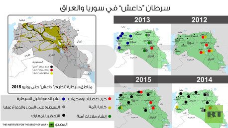 انفوجرافيك: سرطان “داعش” في سوريا والعراق