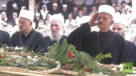 مراسم تشييع ضحايا الانفجارات في السويداء