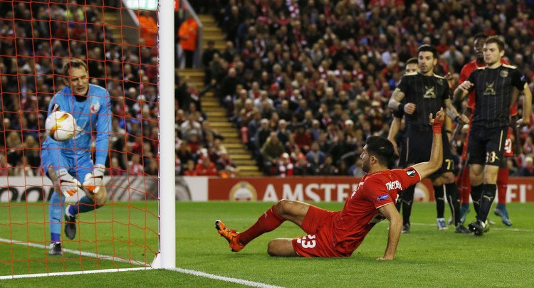 الدوري الأوروبي .. ليفربول يقع في فخ التعادل مع روبين الروسي في "إنفيلد" 