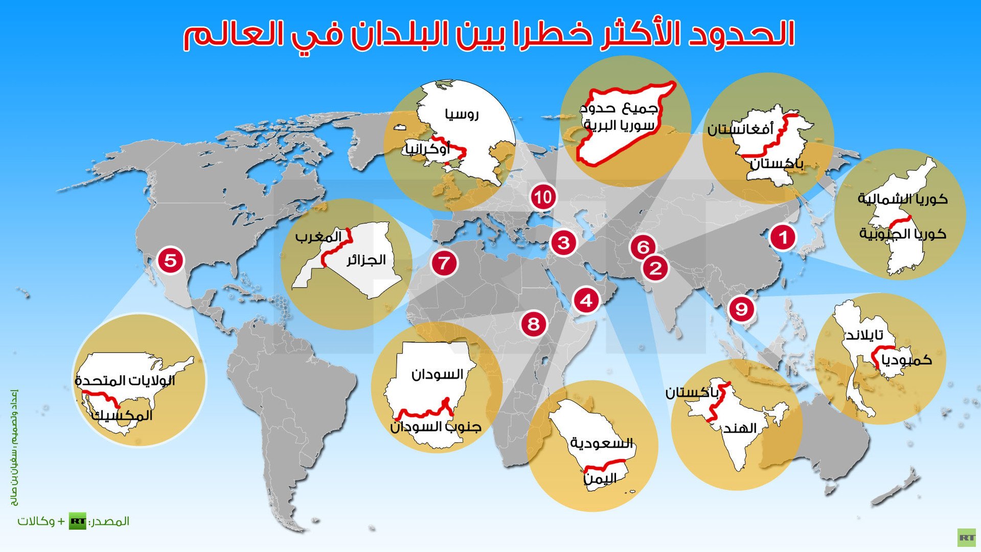 إنفوجرافيك: الحدود الأكثر خطرا بين البلدان في العالم 