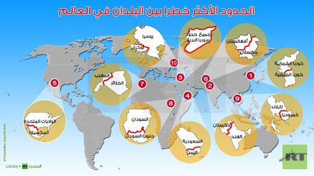 إنفوجرافيك: الحدود الأكثر خطرا بين البلدان في العالم 