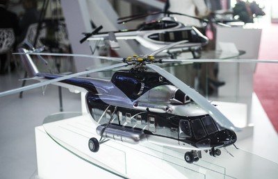 مجسم لمروحية Mi-171A2 في معرض دبي الدولي لعام 2015