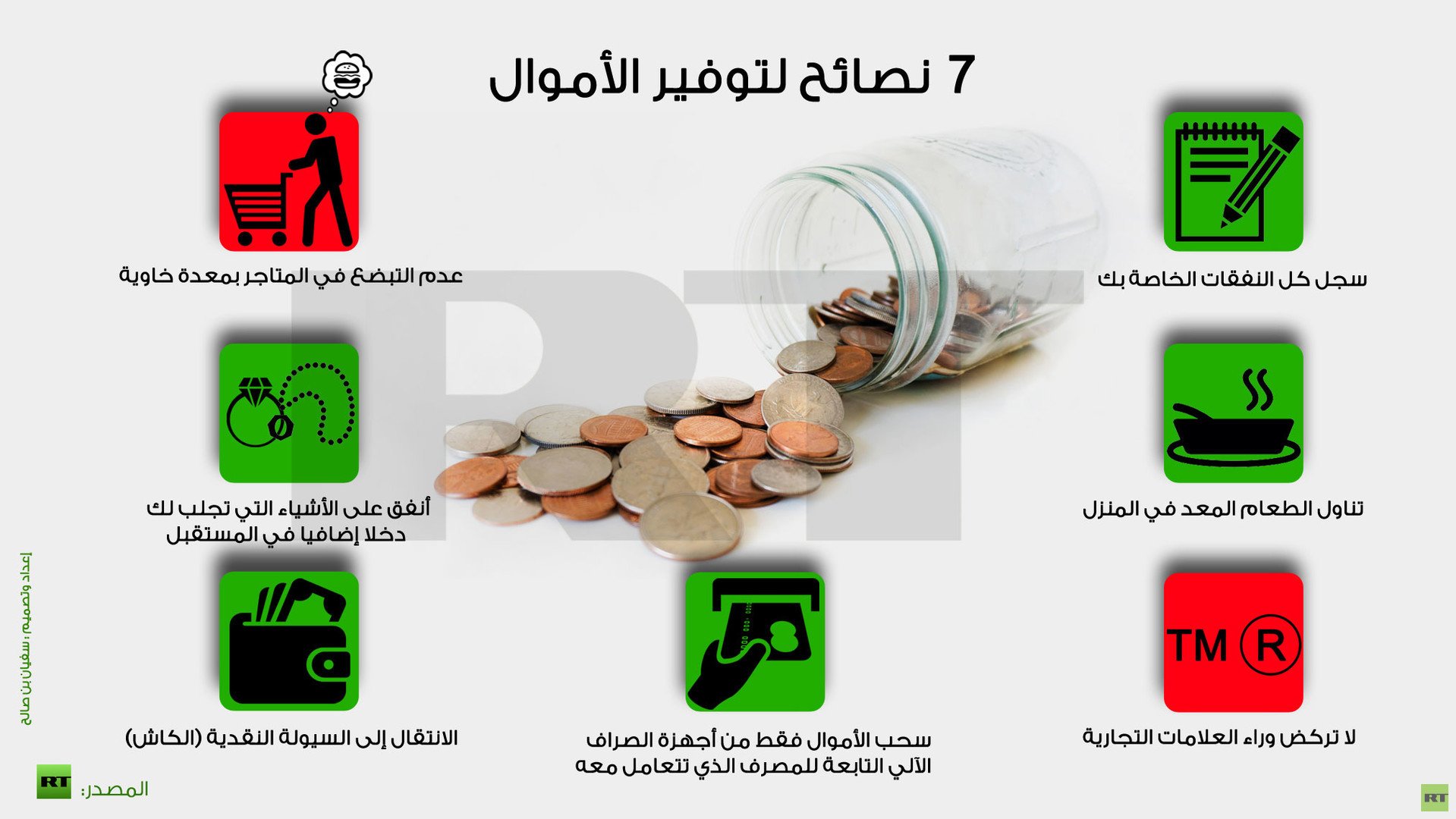 إنفوجرافيك: 7 نصائح لتوفير الأموال