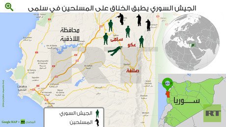 إنفوجرافيك: الجيش السوري يطبق الخناق على المسلحين في سلمى