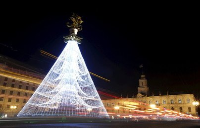 أضواء عيد الميلاد في تبليسي عاصمة جورجيا يوم 14 ديسمبر/كانون الأول 2015