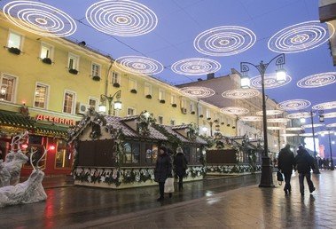 صور ضوئية في موسكو بمناسبة حلول العام الجديد