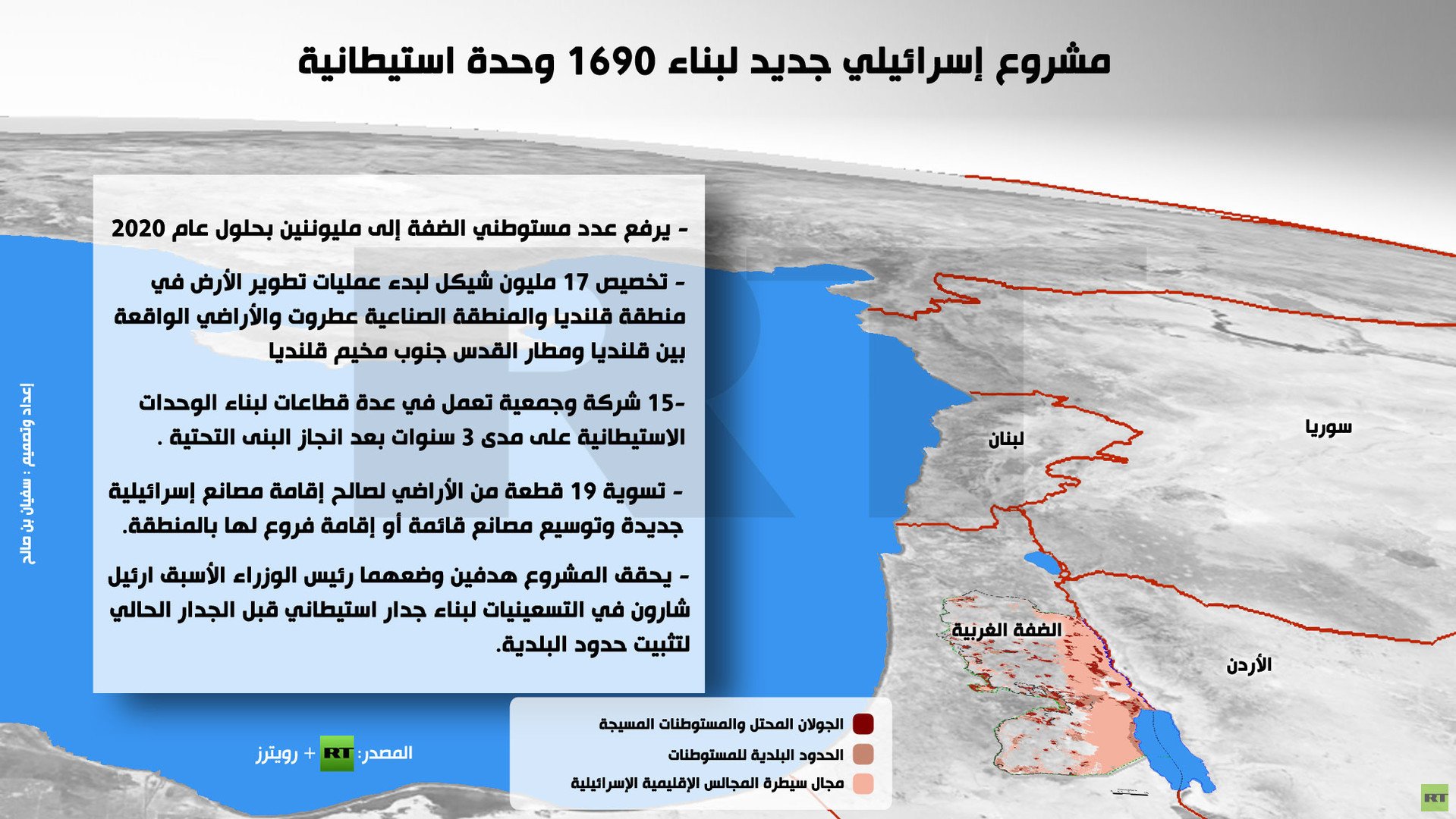 إنفوجرافيك: مشروع إسرائيلي جديد لبناء 1690 وحدة استيطانية