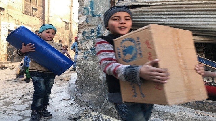 روسيا توزع 4.5 طن من المساعدات في سوريا