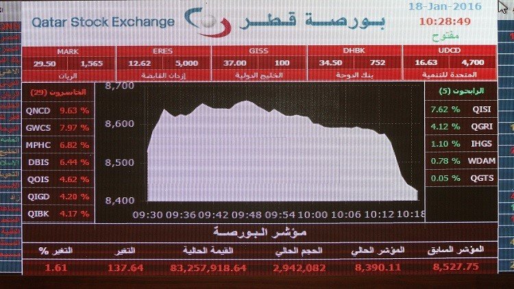 بورصة قطر تهوي جراء التوتر مع الخليج