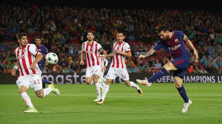 بالفيديو.. برشلونة يجهز على أولمبياكوس بعشرة لاعبين