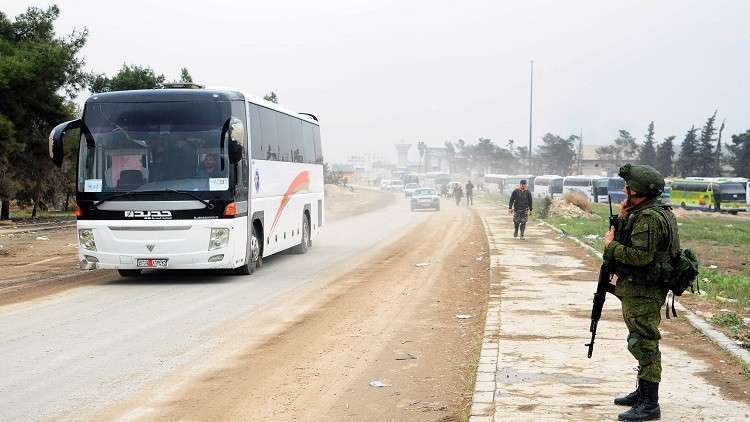 الدفاع الروسية تعلن تمديد الهدنة لاستكمال رحيل مسلحي "فيلق الرحمن" عن الغوطة الشرقية 