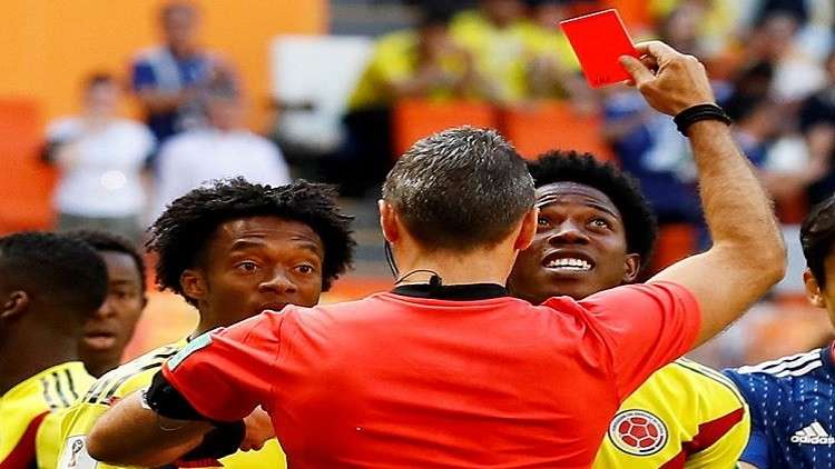 لاعب كولومبيا مهدد بالقتل بعد طرده في مباراة اليابان