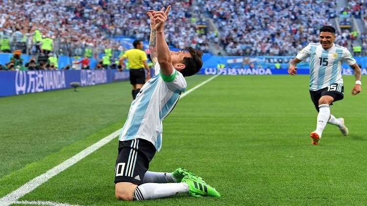 ميسي يكسر صيامه ويسجل الهدف رقم 100 في مونديال روسيا