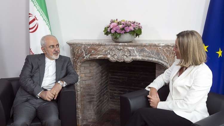  ظریف يلتقي موغرینی ويغرد عن اجتماع فيينا