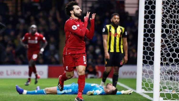 الفرعون صلاح يفتتح التسجيل لليفربول ضد وواتفورد بهدف رائع