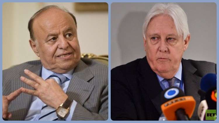 هادي يلتقي المبعوث الأممي غريفيث في الرياض 