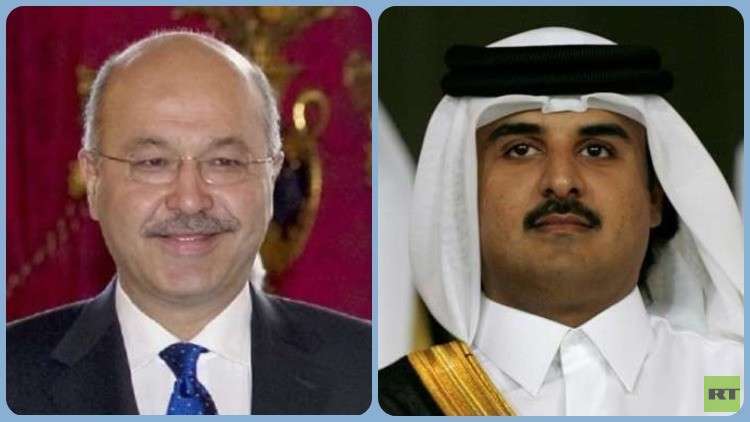الرئيس العراقي يصل قطر للقاء أميرها 