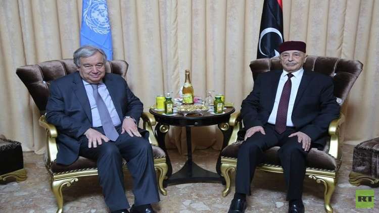 كواليس لقاء عقيلة صالح وغوتيريش في طبرق