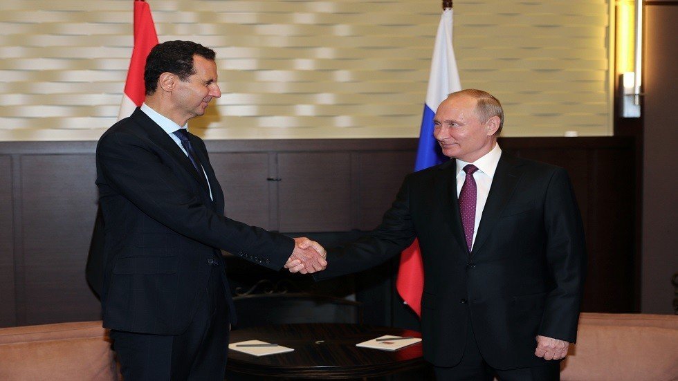 بوتين والأسد يتبادلان التهنئة بمرور 75 عاما على قيام العلاقات الدبلوماسية بين بلديهما