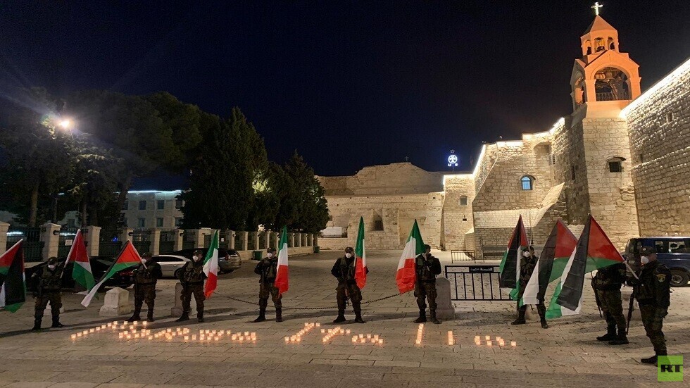 كورونا.. الأمن الفلسطيني يطلق حملة رمزية تضامنا مع إيطاليا  (صورة)