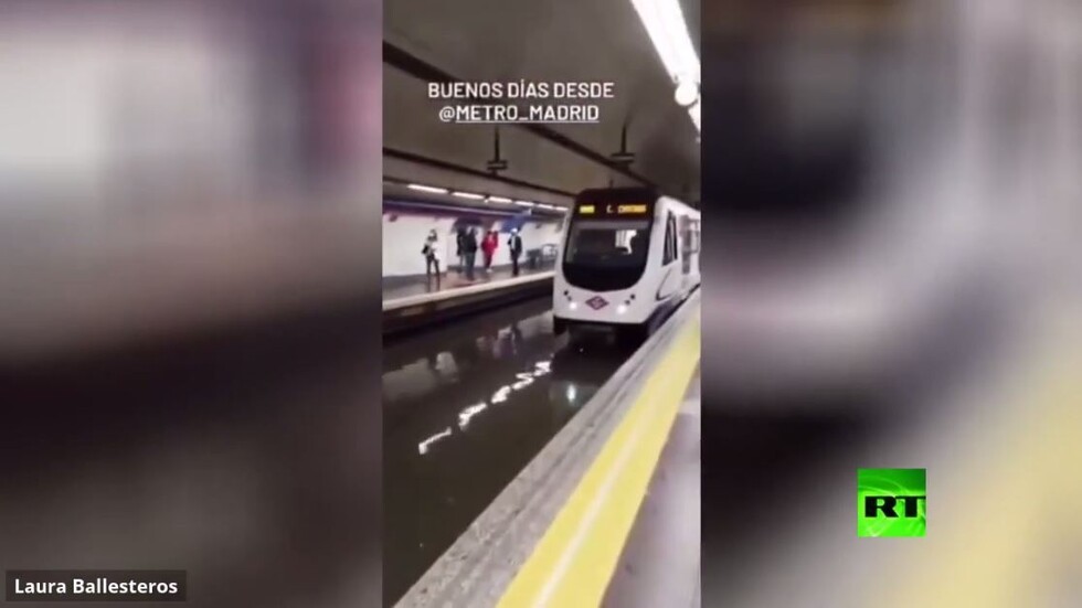 فيضانات تغمر مترو أنفاق مدريد