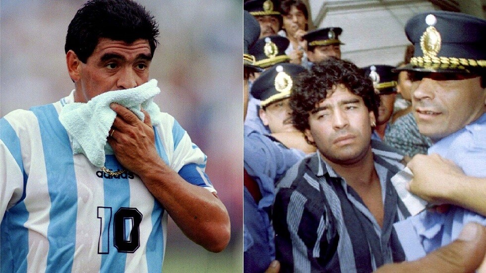 قصة دمعة مارادونا الشهيرة وطرده من مونديال 94 بعد توهجه!
