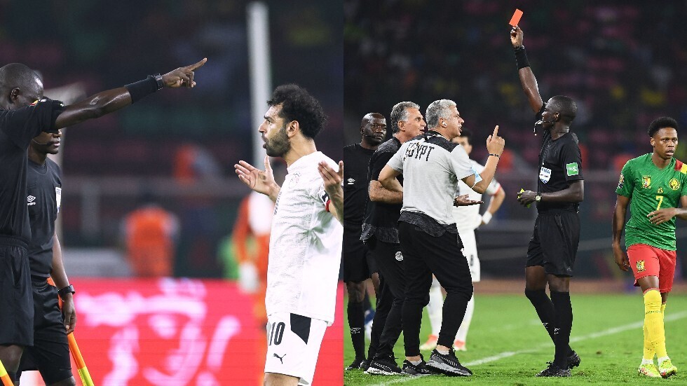 شاهد.. محمد صلاح ينفعل ويهاجم الحكم جاساما في مشادة قوية بينهما
