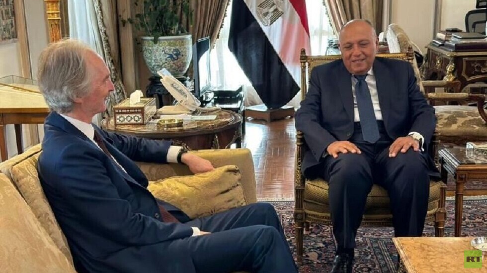 شكري يبلغ بيدرسن حرص مصر على حل سياسي في سوريا وفقا للقرار 2254