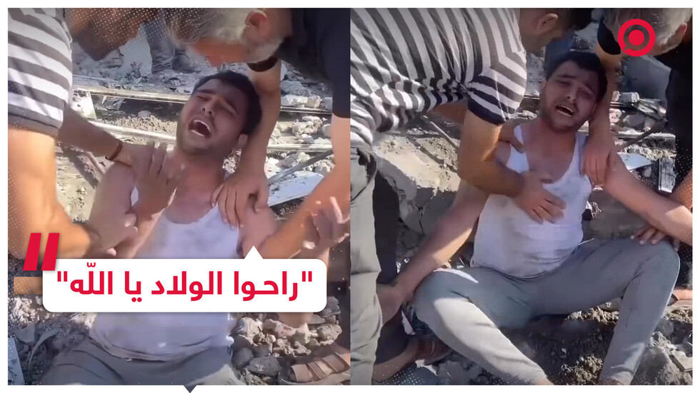 فلسطيني  يفجع بعائلته بعد قصف إسرائيلي على غزة