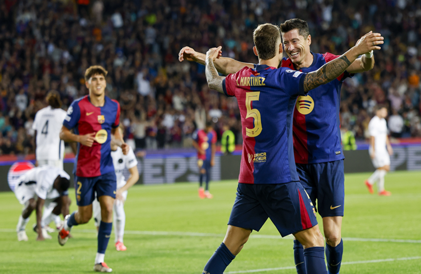 برشلونة يدك شباك يونغ بويز بخماسية في دوري أبطال أوروبا