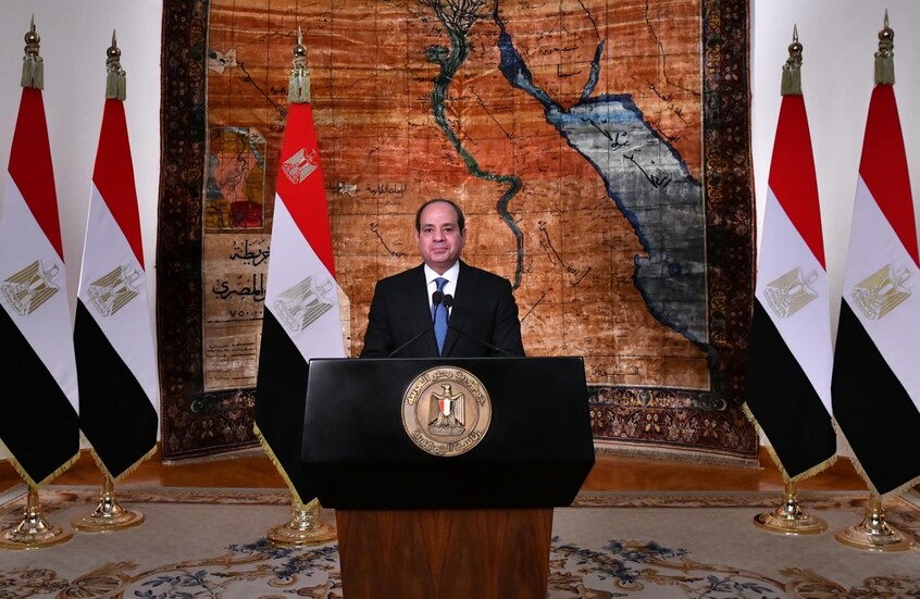 الرئيس المصري يستقبل وفدا أمريكيا ويدعو لوضع حد للحرب في غزة ولبنان (صورة)
