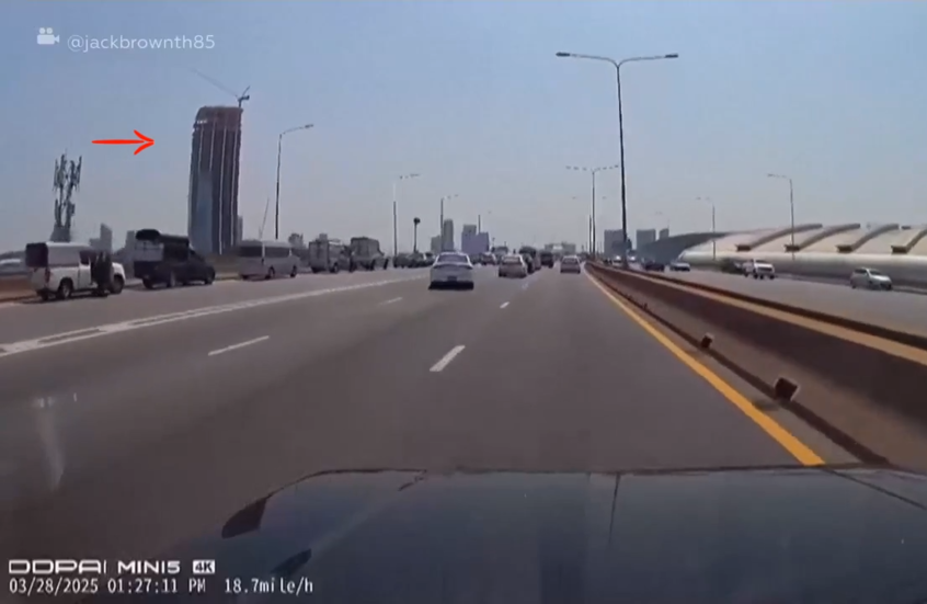 مشاهد جديدة توثق انهيار ناطحة سحاب قيد الإنشاء أثناء الزلزال في بانكوك