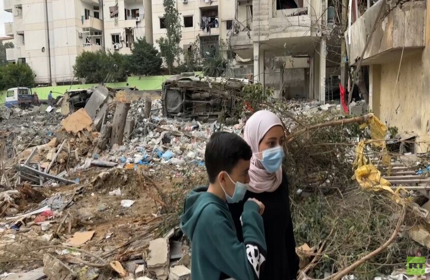 مشاهد خاصة لـRT تظهر آثار القصف الإسرائيلي على الضاحية الجنوبية في بيروت أمس