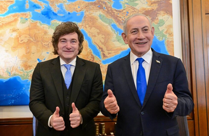 الثالثة له منذ توليه منصبه.. نتنياهو يستقبل الرئيس الأرجنتيني في مكتبه (صور + فيديو)