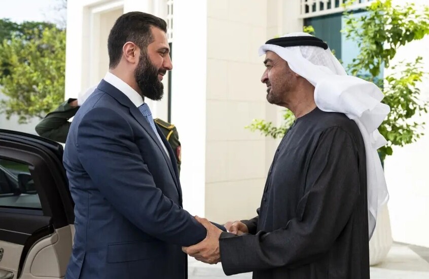 الرئيس الإماراتي يبحث مع الشرع تعزيز التعاون والعمل المشترك والقضايا الإقليمية