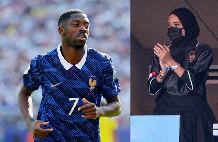 بمشاعر مختلطة.. رد فعل زوجة عثمان ديمبلي المغربية بعد فوز فرنسا على المغرب (صورة)