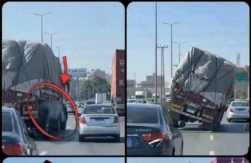 "العجلة لم تنفجر".. فيديو سيارة "تريلا" يثير جدلا في مصر.. فما حقيقته؟