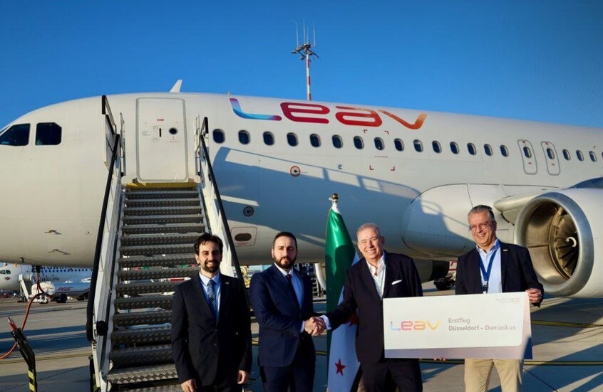 بعد غياب 14 عاما.. أولى رحلات LEAV Aviation الألمانية تهبط على خط دمشق (صور)