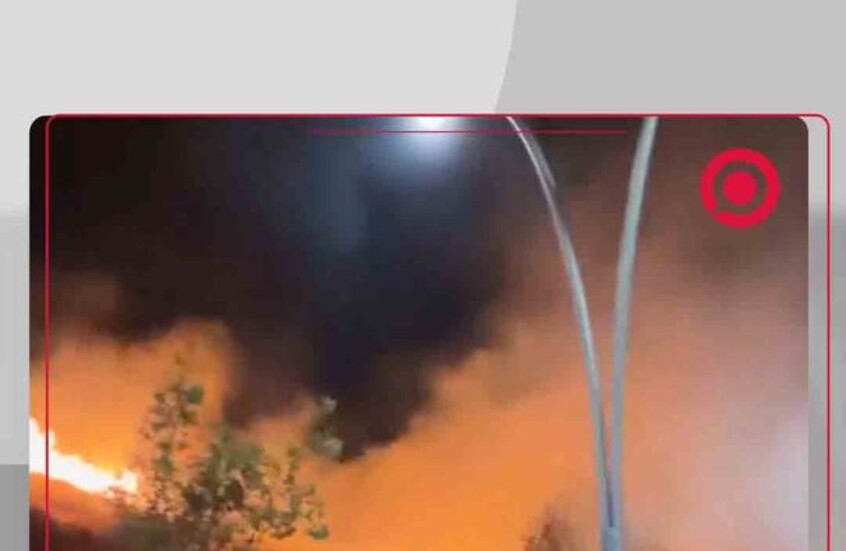 حريق ضخم يندلع على أوتوستراد المزة بدمشق