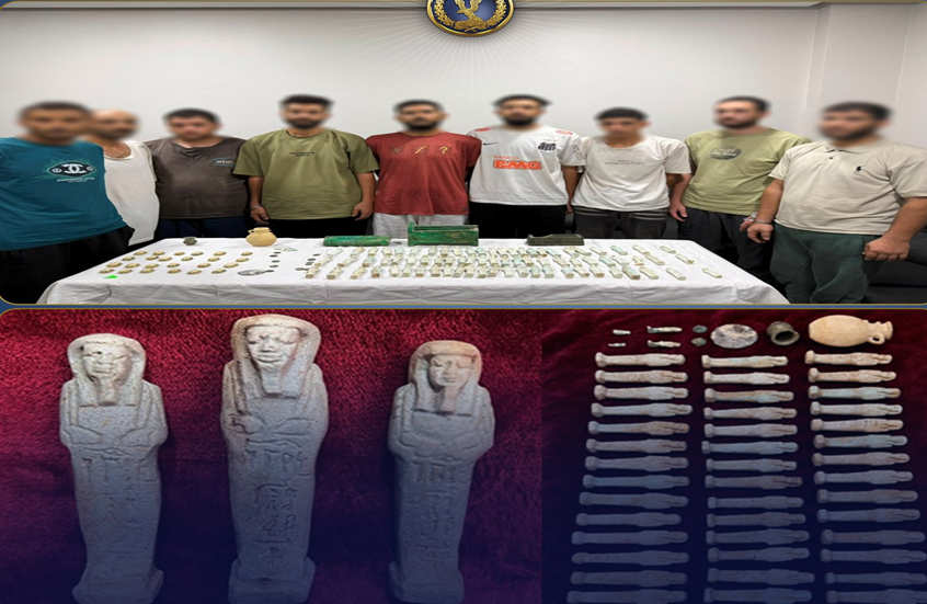 الأمن المصري يضبط كنزا أثريا بحوزة مواطنين