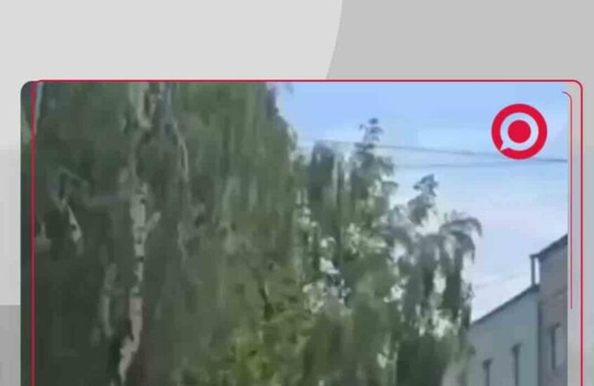 عناصر تجنيد أوكرانيون ملثمون يرشون امرأة بغاز الفلفل أثناء خطف رجل