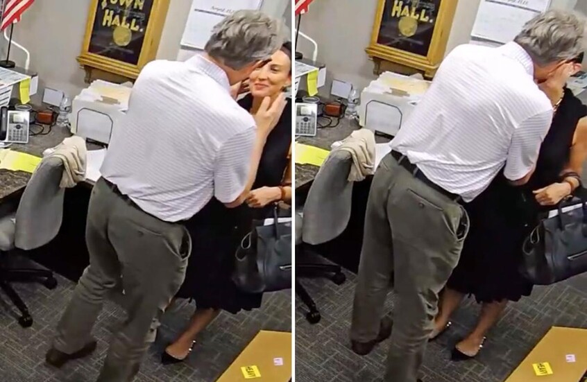 سياسية أمريكية متزوجة تفضح نفسها بفيديو لقبلة حميمية مع عمدة محلي لتحبط ابتزاز خصومها لها
