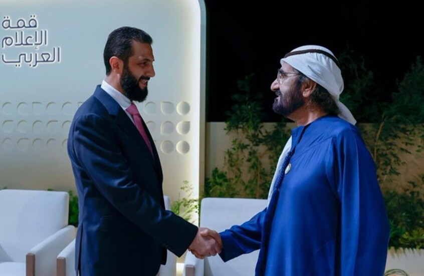محمد بن راشد يستقبل الشرع في دبي: علاقاتنا مع سوريا محبة وصداقة وأخوة