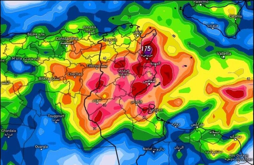 أمطار غزيرة تضرب تونس